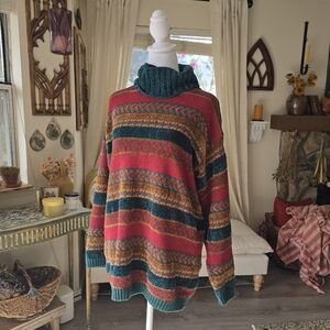 Vintage RARE Fair Isle 90s Turtleneck